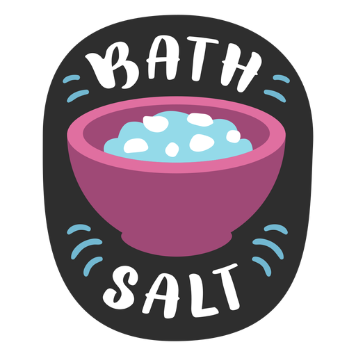 Bath salt bathroom label flat