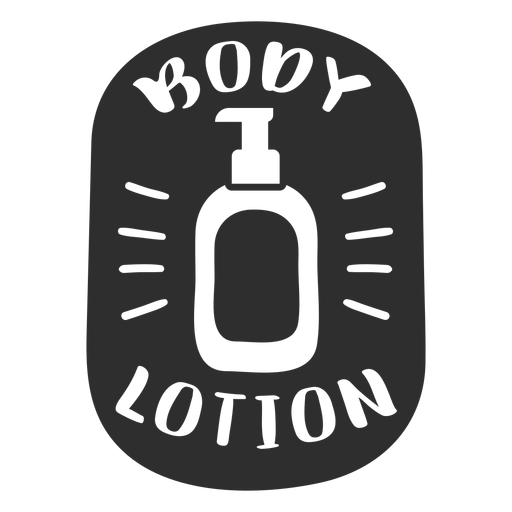 Body lotion bathroom label black PNG Design