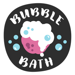 Etiqueta de baño de baño de burbujas plana
