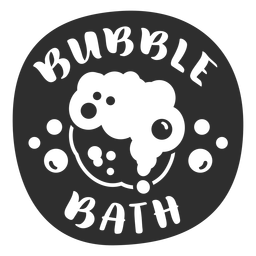Bubble bath bathroom label black PNG Design