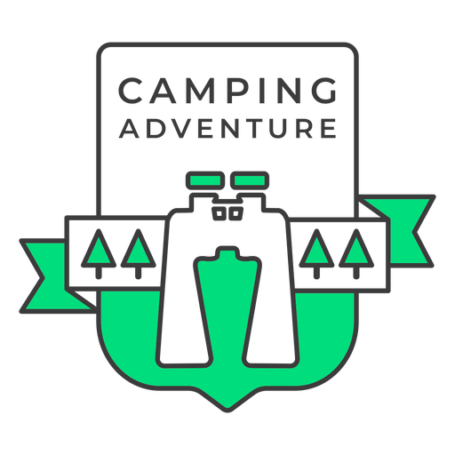 Camping adventure badge stroke PNG Design