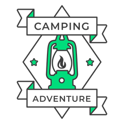 Camping adventure lantern badge stroke PNG Design