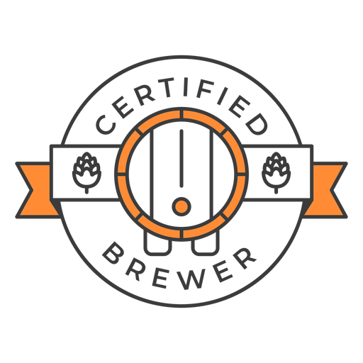 Certified brewer badge stroke PNG Design