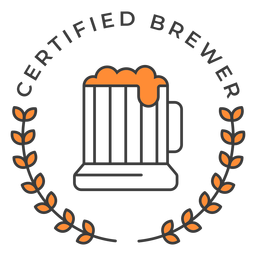 Zertifizierter Brauer Pint Abzeichen Schlaganfall PNG-Design