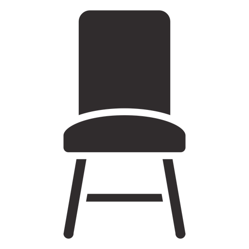 Frente de silla negro Diseño PNG