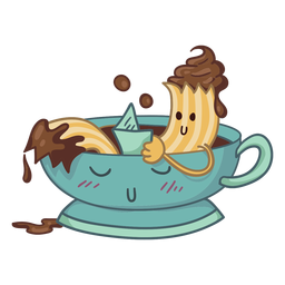 Churro bathing character PNG Design