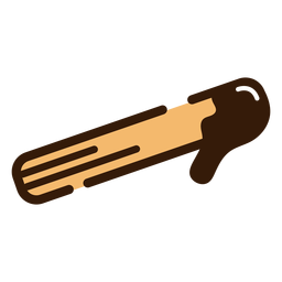 Churro in Schokoladenikone getaucht PNG-Design