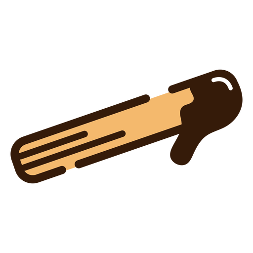 Churro bañado en icono de chocolate Diseño PNG