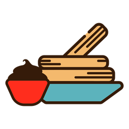 Churros and chocolate icon PNG Design