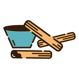 Churros com ícone de chocolate Desenho PNG