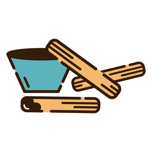 Churros with chocolcate icon PNG Design