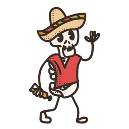 Cinco de mayo skeleton character PNG Design