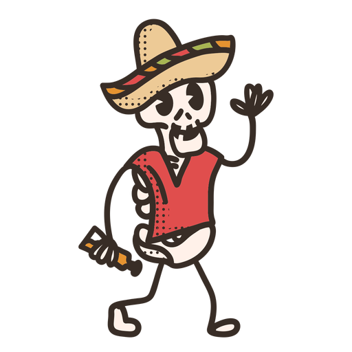 Personagem de esqueleto de Cinco de Mayo Desenho PNG