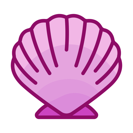 Closed oyster flat PNG Design