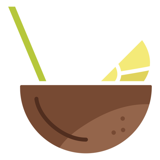 Coconut with straw icon PNG Design