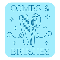 Combs and brushes bathroom label line PNG Design Transparent PNG