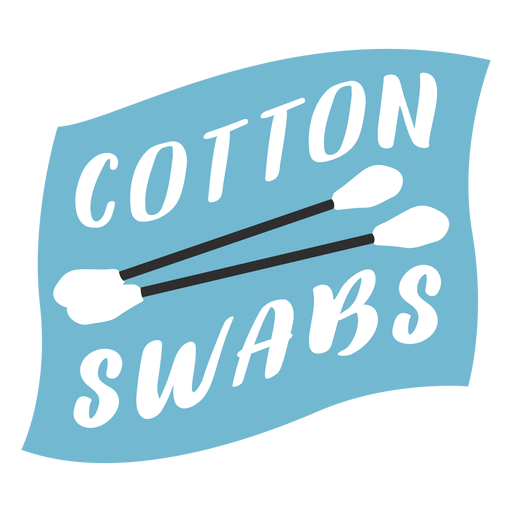 Cotton swabs bathroom label flat PNG Design