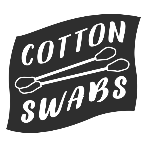 Cotton swabs bathroom label black PNG Design