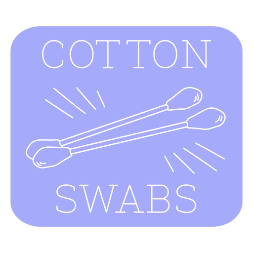 Cotton swabs bathroom label line PNG Design