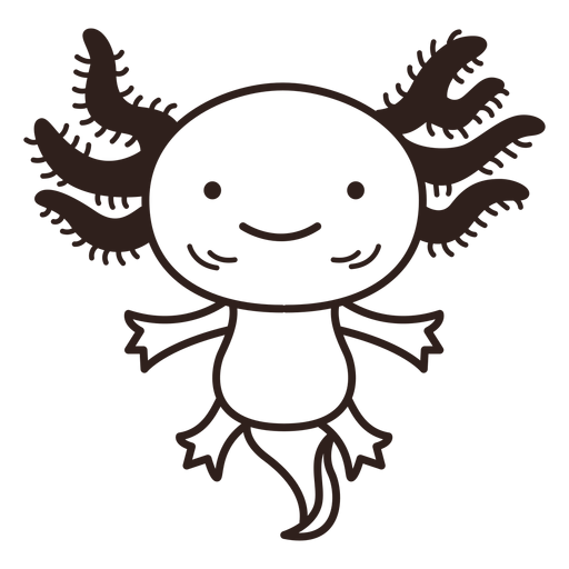 Curso de axolotl bonito Desenho PNG