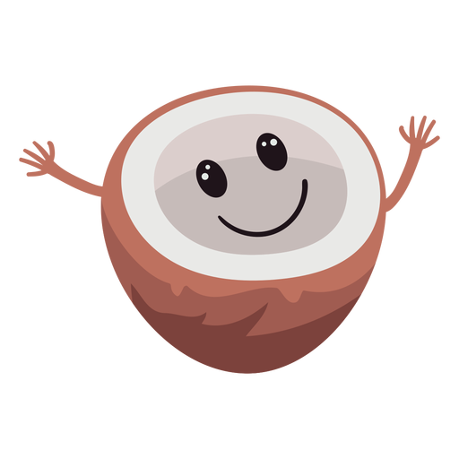 Cute coconut character PNG Design
