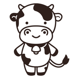 Cute cow stroke PNG Design