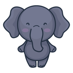 Lindo personaje de elefante Diseño PNG