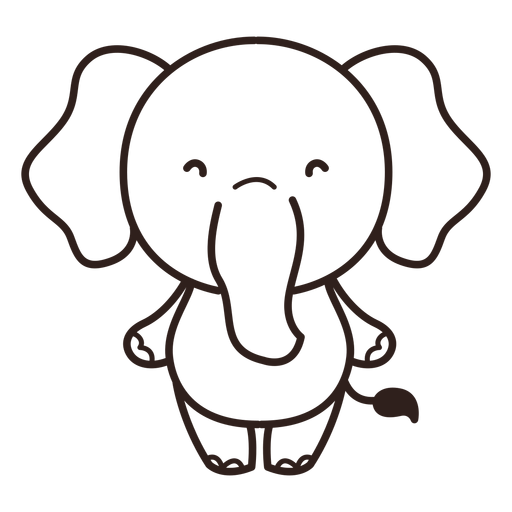 Curso de elefante fofo Desenho PNG