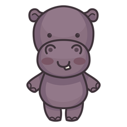 Cute hippo character PNG Design