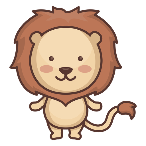 Cute lion character PNG Design