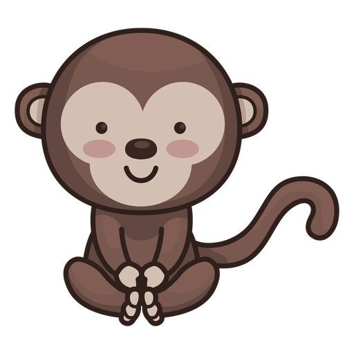 Cute monkey character PNG Design