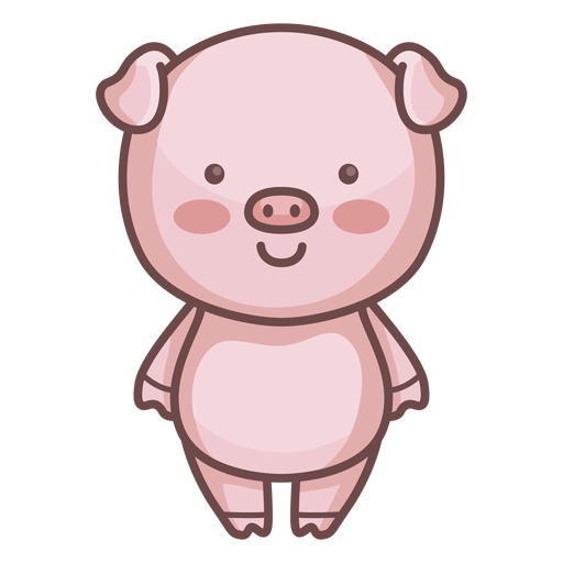 Cute pig character PNG Design