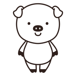Cute pig stroke PNG Design