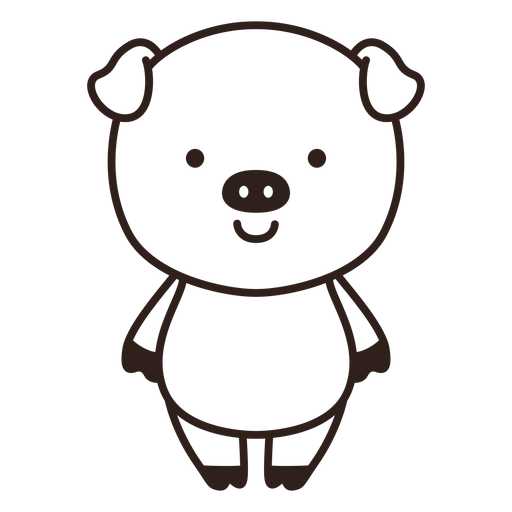 Download Cute Pig Stroke Transparent Png Svg Vector File