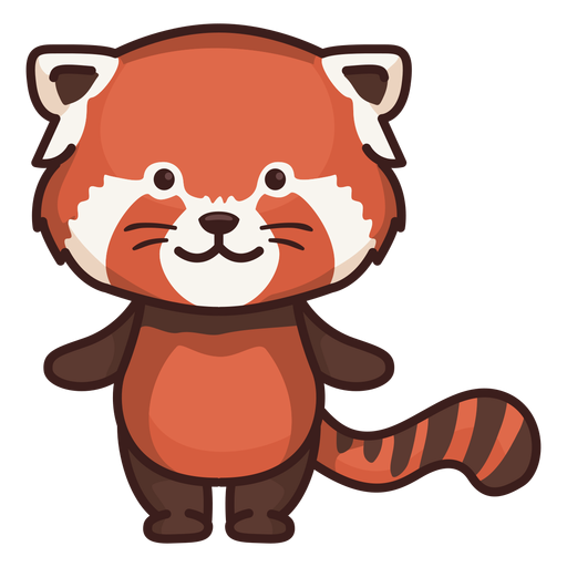 Cute red panda character PNG Design