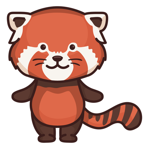 Lindo personaje de panda rojo Diseño PNG
