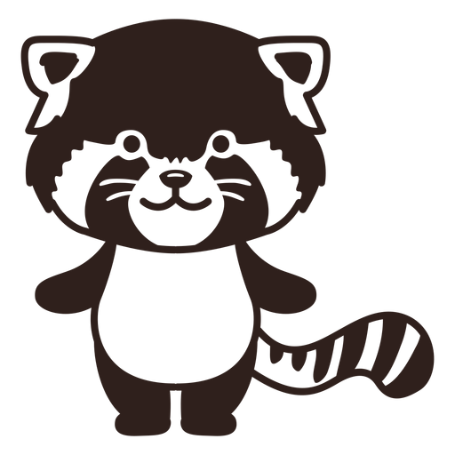 Lindo trazo de panda rojo Diseño PNG