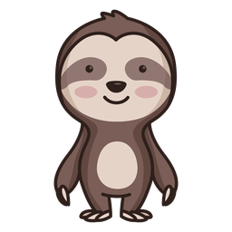 Cute sloth character PNG Design