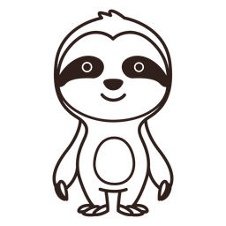 Download Cute Sloth Stroke Transparent Png Svg Vector File