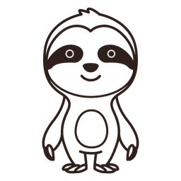 Traço de preguiça fofo Desenho PNG