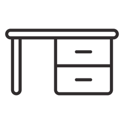 Desk with drawers stroke PNG Design