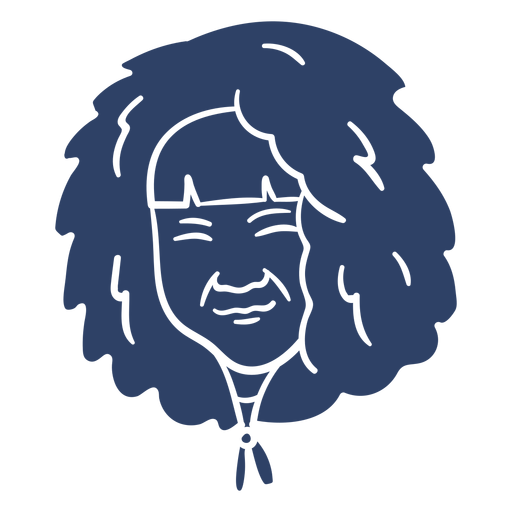 Eskimo alte Frau Gesicht blau PNG-Design
