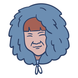 Ilustración de cara de anciana esquimal Diseño PNG