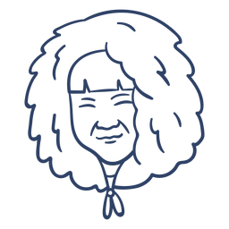 Eskimo alte Frau Gesicht Schlaganfall PNG-Design