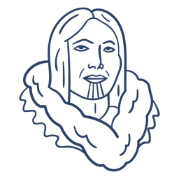 Trazo de cara de persona esquimal Diseño PNG