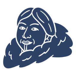 Esquimal mujer cara azul Diseño PNG
