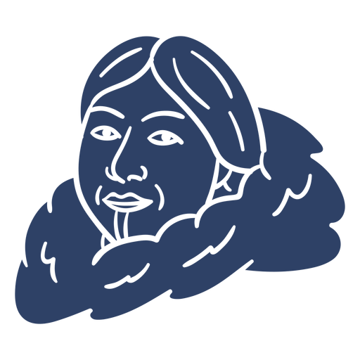 Eskimo woman face blue PNG Design