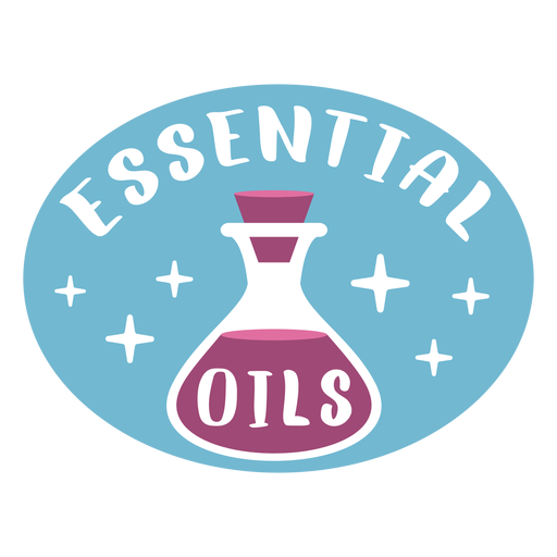 Essential oils bathroom label flat PNG Design