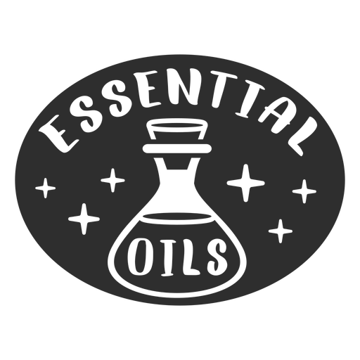 Essential oils bathroom label black PNG Design