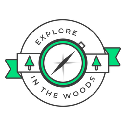 Entdecken Sie im Wald Abzeichen Strich PNG-Design